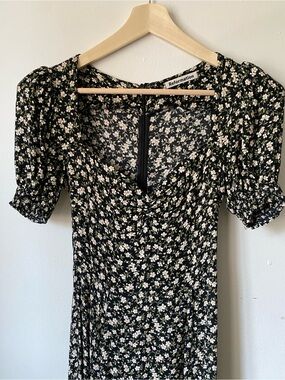Reformation Black Maxi Dress with White Floral Print